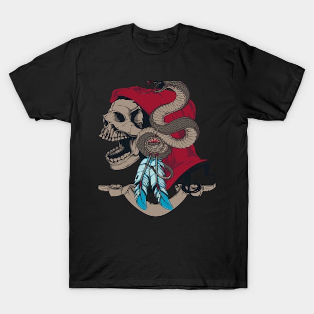 Abstract Skull and snake T-Shirt by BrokerRon